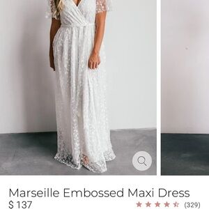 Baltic Born Marseille Embossed Maxi Dress, white, size XL